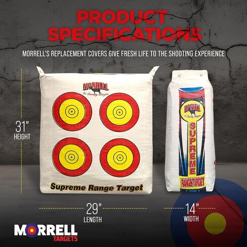 Morrell Weatherproof Supreme Range Archery Bag Target Replacement NASP Field Point Cover with 2 Shooting Sides and 4 Shooting Spots, White, Cover Only in Saudi Arabia