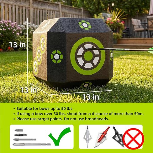 Dice Archery Target, All-Side Foam Archery Target Block, Outdoor Portable Arrow Target with Carry Handle, Cube Shooting Target for Compound Bows&Recurve Bows Hunting Practice in Saudi Arabia