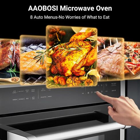 AAOBOSI 24 Inch Built-in Microwave Convection Oven,1.6Cu.Ft Air Fryer Combo | 1000W,Sensor Cooking & Auto Menu,11-level Power More Than 12 Cooking Modes, Drop Down Door, Stainless Steel in Saudi Arabia