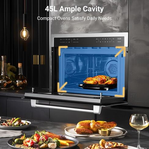 AAOBOSI 24 Inch Built-in Microwave Convection Oven,1.6Cu.Ft Air Fryer Combo | 1000W,Sensor Cooking & Auto Menu,11-level Power More Than 12 Cooking Modes, Drop Down Door, Stainless Steel in Saudi Arabia