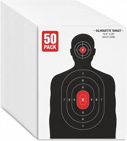 Juvale Paper Shooting Targets for Shooting Range - Silhouette & Red Bullseye - Pistol Targets in Saudi Arabia