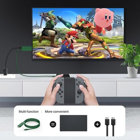 Switch Dock Mini Portable, 1.8M/ 6FT Switch TV Dock, Switch Docking Station with 4K/1080P HDMI Adapter and 100W Charging Port, Dark Green, Not for Switch 2 in Saudi Arabia