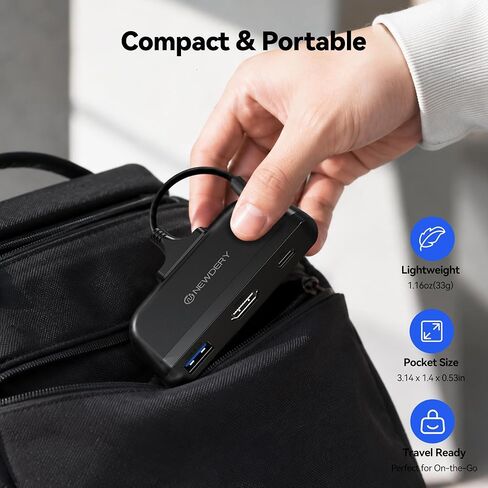 NEWDERY Switch 2 Dock, Portable TV Docking Station with 4K@60HZ HDMI | 100W PD Port, USB-C USB-A Converter 5Gbps, 3-in-1 Travel Dock Compatible with NS/NS 2/Steam Deck/ROG Ally/Legion GO in Saudi Arabia