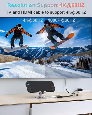 Switch 2 Dock for Nintendo Switch 2 & OLED, Docking Station for TV, Portable Travel Dock, USB C to HDMI Adapter for Steam Deck/MacBook/Laptop, Black in Kuwait