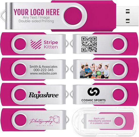 [500pcs] Custom Logo USB Flash Drive 16GB 500 Pack JBOS Bulk Personalized USB Drives with Your Logo Customized Promotional Thumb Drives with Brand Name/Site Address/Contact info - Black in Kuwait