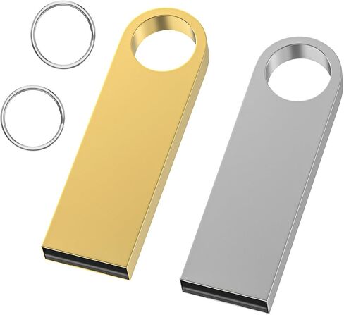 محرك أقراص فلاش USB سعة 16 جيجابايت، 5 حزم، محرك أقراص USB 2.0 معدني أنيق من Woolken | عصا الذاكرة مع سلاسل المفاتيح، محرك أقراص USB للكمبيوتر المحمول in Kuwait