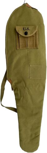 WW2 M1 CARBINE FLEECE LINED CANVAS CASE WITH CARRY STRAP Marked US khakhi in Saudi Arabia