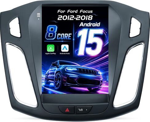 [4G+64G] راديو السيارة لسيارة Ford Focus 2012-2018: 10.4 بوصة HD وحدة رأسية تعمل باللمس ستيريو، Carplay لاسلكي مدمج Android Auto 5G WiFi Bluetooth 5.0 GPS FM SWC Mirror Link 1080P كاميرا احتياطية in Kuwait