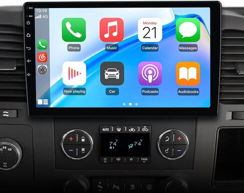 Car Radio for Chevy Silverado GMC Sierra Yukon 2007-2013 with Backup Camera | Silverado 1500 Radio Android Touch Screen CarPlay Android Auto Bluetooth GPS Navigation Head Unit - 2GB+64GB in Kuwait