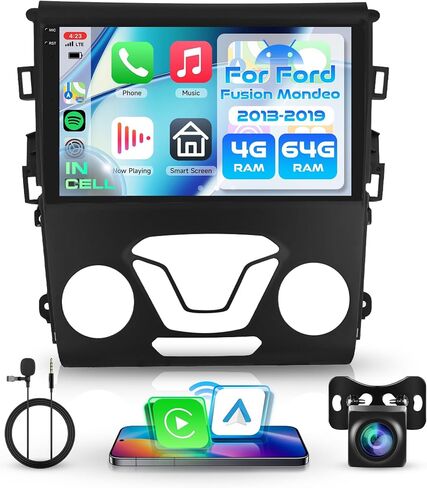 Rimoody 4G+64G Android Car Stereo Radio for Ford Fusion/Mondeo 2013-2019 | 9'' In-Cell Screen Head Unit with Wireless Carplay Android Auto, 5G-WiFi, GPS, Bluetooth5.0, FM/RDS, EQ, Backup Camera SWC in Saudi Arabia