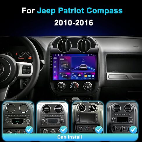 Car Radio Stereo for Jeep Patriot Compass 2010-2016, 10.2 Inch IPS Touchscreen Android 13 64GB, Wireless CarPlay Android Auto, Plug and Play, 1080P Backup Camera, 5G WiFi, GPS, SWC, AM/FM in Saudi Arabia