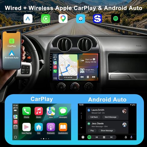 Car Radio Stereo for Jeep Patriot Compass 2010-2016, 10.2 Inch IPS Touchscreen Android 13 64GB, Wireless CarPlay Android Auto, Plug and Play, 1080P Backup Camera, 5G WiFi, GPS, SWC, AM/FM in Saudi Arabia