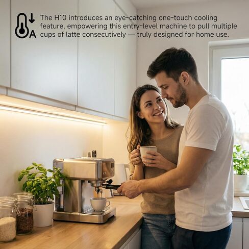 HIBREW H10 Customizable Espresso Machine with 58mm Commercial Group Head | One-Touch Steam & Extraction Temp Switch, Auto Pressure Release & Backflush Stainless Steel Coffee Maker in Saudi Arabia