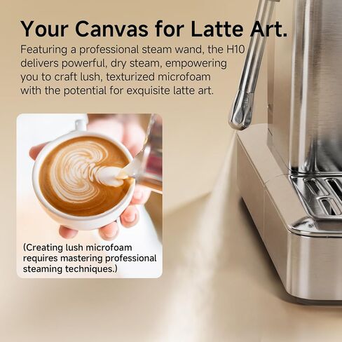 HIBREW H10 Customizable Espresso Machine with 58mm Commercial Group Head | One-Touch Steam & Extraction Temp Switch, Auto Pressure Release & Backflush Stainless Steel Coffee Maker in Saudi Arabia