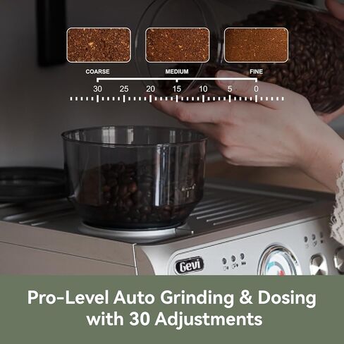 Gevi Dual Boiler Espresso Machine With Built-In Grinder & 58mm Portafilter | Commercial-Grade Dual Boiler Brewer, 31 Grind Levels, Heavy-Duty Steam Wand, Silver Stainless Steel Housing For Home Baristas in Saudi Arabia