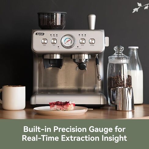 Gevi Dual Boiler Espresso Machine With Built-In Grinder & 58mm Portafilter | Commercial-Grade Dual Boiler Brewer, 31 Grind Levels, Heavy-Duty Steam Wand, Silver Stainless Steel Housing For Home Baristas in Saudi Arabia