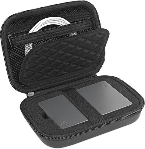 حقيبة سفر للقرص الصلب الخارجي لـ Seagate 1 تيرابايت 2 تيرابايت 3 تيرابايت 4 تيرابايت 5 تيرابايت HDD، أسود | جيب شبكي، حقيبة حمل وحمل صلبة من مادة EVA، مقاومة للصدمات ومقاومة للماء، حقيبة تخزين للسفر in Kuwait
