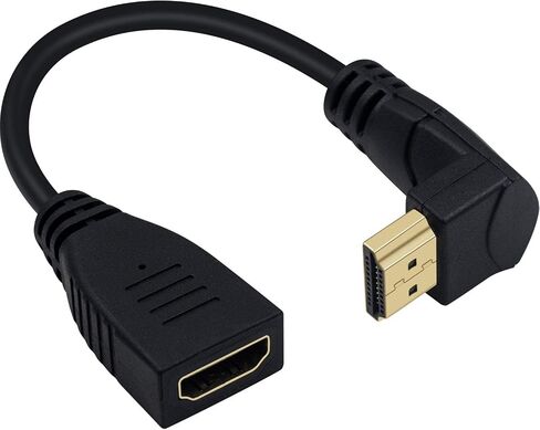 Poyiccot 8K HDMI Extension Cable, Short 90 Degree Right Angle Male to Female HDMI 2.1 Cable Adapter 48Gbps with 8K@60Hz Video & 3D HDR for TV/Xbox /PS4 /PS5 (Right M/F), 0.5feet in Kuwait