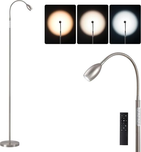 72" Reading Floor Lamp,Gooseneck LED Lamp with Zoomable Spotlight,Black | Flexible Gooseneck,Remote/Touch Control,2700K-6000K Dimmable Standing Lamp ,CRI 90+ LED Tall Lamp for Living Room, Bedroom in Kuwait