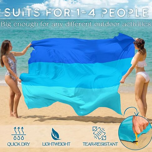 BYDOLL Beach Blanket Waterproof Sandproof 78''×81'' 1-5 Adults Oversized Lightweight Large Picnic Mat Waterproof Sandproof Blanket for Beach Camping Hiking Travel in Saudi Arabia