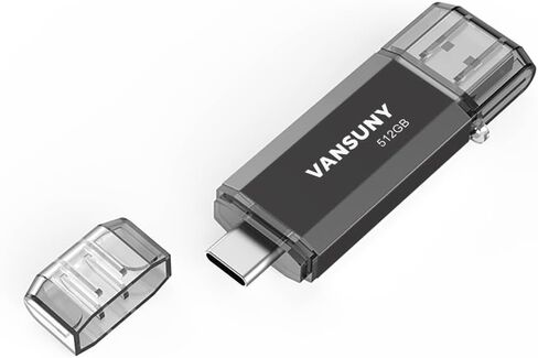 Vansuny 128GB USB C Flash Drive 2 in 1 OTG USB 3.0 + Type C Memory Stick with Keychain Dual Type C Thumb Drive Photo Stick Jump Drive for Android Smartphones, Computer, Tablet, PC in Saudi Arabia