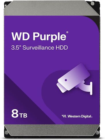 محرك الأقراص الصلبة الداخلي ويسترن ديجيتال 8 تيرابايت WD Purple للمراقبة - SATA 6 جيجابايت/ثانية، ذاكرة تخزين مؤقت 128 ميجابايت، 3.5 بوصة - WD84PURZ in Kuwait