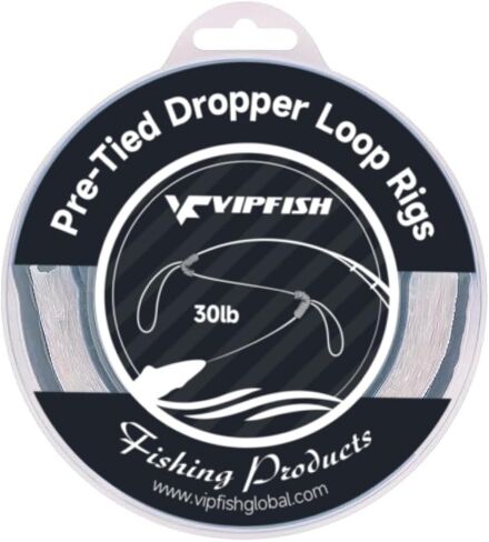 80 Pre-Tied Dropper Loops, 60LB Monofilament Fishing Line, 16 Inch Spacing with 5-6 Inch Loop, Saltwater Freshwater Fishing Leader Rigs for Bottom Fishing in Kuwait