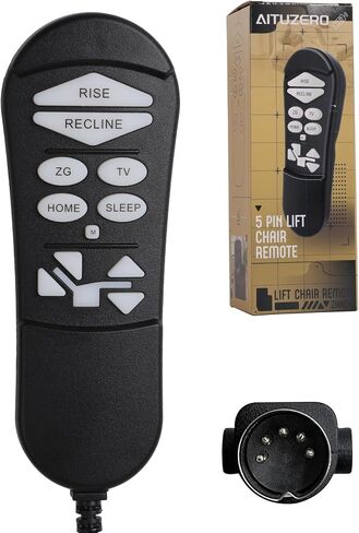 ZKAD-5 5 Pin Lift Chair Remote Only Fit for 2 Motors Golden and Ultra Comfort Chairs with 11 Button(Include SIT or Home, Not Twilight) Remote, Recliner Hand Control Part 5-Years Free Replacement in Saudi Arabia