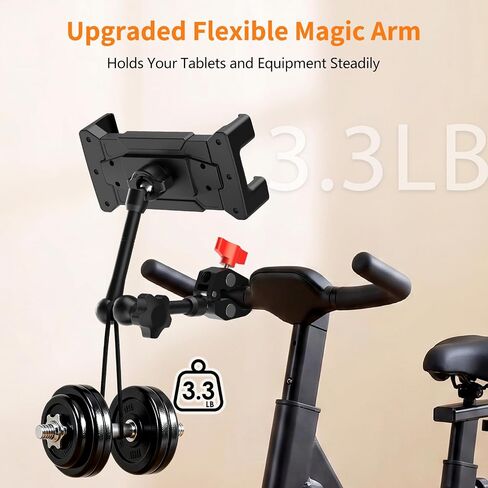 Multi-Scene Universal Tablet Stand, 360° Adjustable Phone Holder for Desk, Metal Crab Clamp with Sturdy Aluminum Arm for 4.7"-13.5" Kindle, iPad Pro/Air/Mini, iPhone, for Stroller Treadmill Golf Cart in Kuwait
