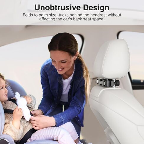 elitehood Compact Tablet Holder for Car Headrest, Long Arm iPad Car Mount | Unobtrusive Foldable, Long Aluminum Extension Arm, Headrest iPad Holder Mount for Car Backseat, Tablet Car Mount for Kids in Saudi Arabia