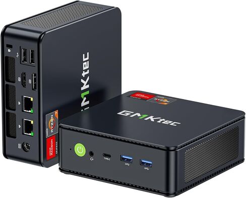 GMKtec M5S Gaming PC Mini Desktop Computer Ryzen 5400U 16GB DDR4 512GB SSD | Upgradable RAM For Business Office Personal Use, Triple Screen HDMI DP Type-C Support, AMD Radeon Graphics, WIFI 6E, BT5.2 in Kuwait