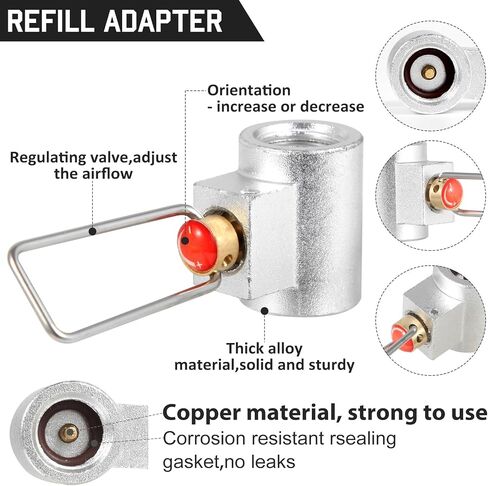 3PCS Propane/Isobutane/Butane/Refill Adapters Set For Camping Stove | Propane To Butane Adapter Conversion, Butane Fuel Canister Shifter, Refill Adapter Valve For 1LB Propane Gas Tank in Saudi Arabia