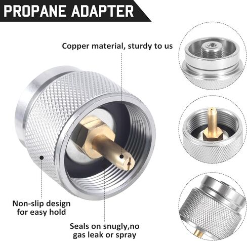 3PCS Propane/Isobutane/Butane/Refill Adapters Set For Camping Stove | Propane To Butane Adapter Conversion, Butane Fuel Canister Shifter, Refill Adapter Valve For 1LB Propane Gas Tank in Saudi Arabia