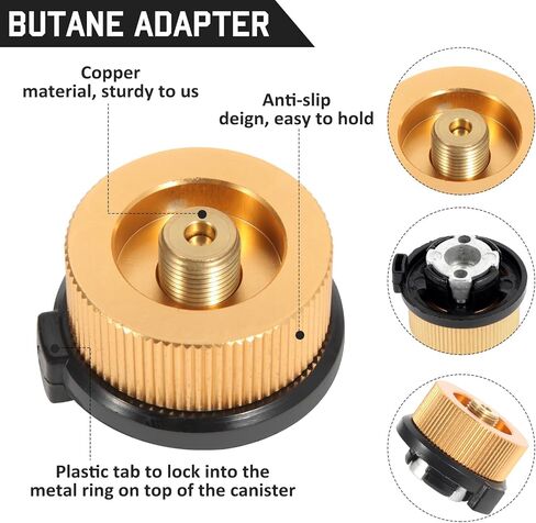 3PCS Propane/Isobutane/Butane/Refill Adapters Set For Camping Stove | Propane To Butane Adapter Conversion, Butane Fuel Canister Shifter, Refill Adapter Valve For 1LB Propane Gas Tank in Saudi Arabia