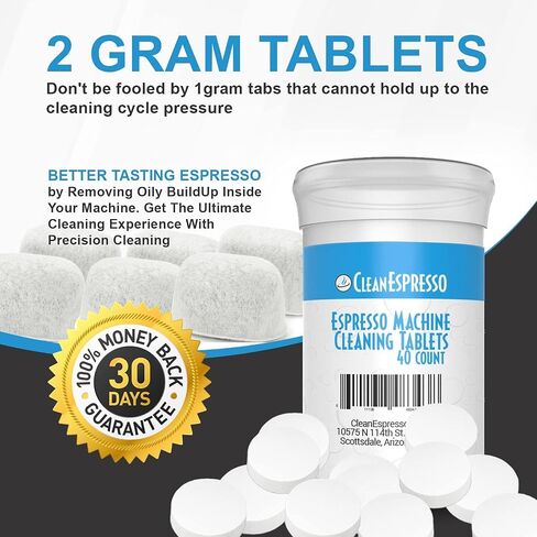 CleanEspresso - Designed For Breville Cleaning Kit - 40 Cleaning Tablets and 6 Water Filters for Breville Espresso Machines - 2g Espresso Machine Tablets in Kuwait