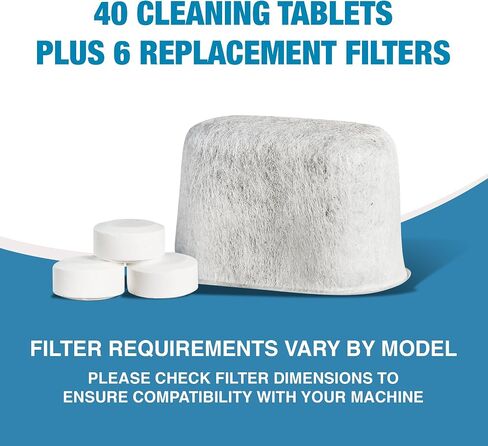 CleanEspresso - Designed For Breville Cleaning Kit - 40 Cleaning Tablets and 6 Water Filters for Breville Espresso Machines - 2g Espresso Machine Tablets in Kuwait