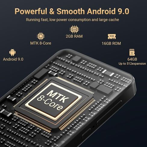 80GB MP3 Player with Bluetooth and WiFi, Oilsky 4.0" IPS Touch Screen MP3 Player with Speaker, Music Player with Spotify, Audible, Amazon Music, Deezer, MP4 Android Music Player Up to 512GB Black in Kuwait