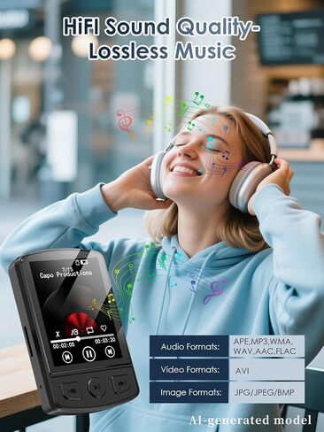MP3 Player with Clip 64GB Bluetooth Mini MP3 Player with Earphones(Black) | MP3 Player with Clip,64GB Mini MP3 Player with Bluetooth,Earphones,FM Radio,Voice Recorder,E-Book for Outdoor,Sporting in Kuwait