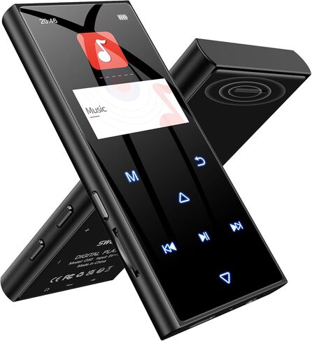 128GB MP3 Player with Bluetooth 5.3, SWOFY D50 Portable Music Player Built-in HD Speaker, FM Radio, Voice Recorder, HiFi Sound, E-Book, Earphones Included, Supports Expanded Up to 256GB Black in Kuwait