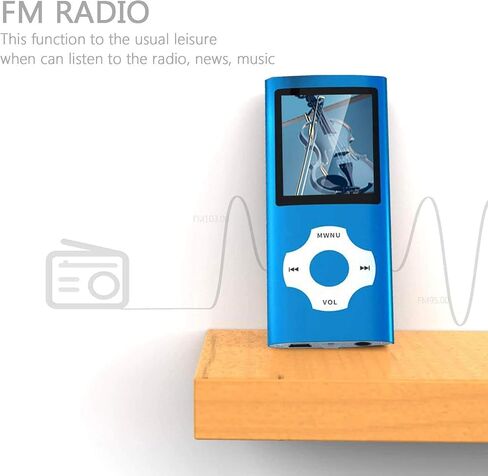 MP3 Player, Hotechs MP3 Music Player with 32GB Memory SD Card Slim Classic Digital LCD 1.82'' Screen MINI USB Port with FM Radio, Voice Record (Deep Blue) in Saudi Arabia