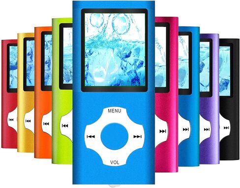 MP3 Player, Hotechs MP3 Music Player with 32GB Memory SD Card Slim Classic Digital LCD 1.82'' Screen MINI USB Port with FM Radio, Voice Record (Deep Blue) in Saudi Arabia