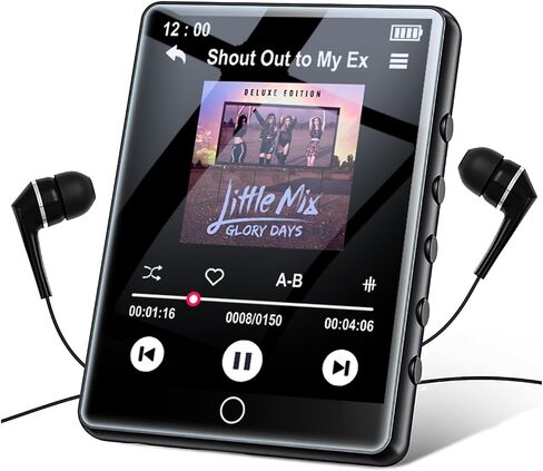 2.8" Touch Screen 64GB MP3 Player with Bluetooth Music Player HiFi Sound | Lossless MP3 Player Bluetooth 5.3 Built-in Speaker,FM Radio,Voice Recorder ,Earphone Included for Kids Sport Runner Travel ﻿ in Saudi Arabia