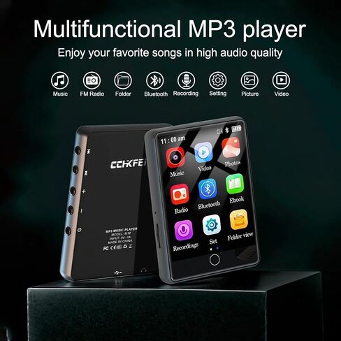 2.8" Touch Screen 64GB MP3 Player with Bluetooth Music Player HiFi Sound | Lossless MP3 Player Bluetooth 5.3 Built-in Speaker,FM Radio,Voice Recorder ,Earphone Included for Kids Sport Runner Travel ﻿ in Saudi Arabia
