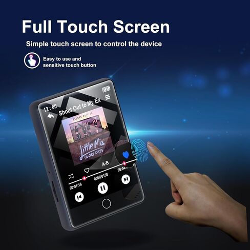 2.8" Touch Screen 64GB MP3 Player with Bluetooth Music Player HiFi Sound | Lossless MP3 Player Bluetooth 5.3 Built-in Speaker,FM Radio,Voice Recorder ,Earphone Included for Kids Sport Runner Travel ﻿ in Saudi Arabia