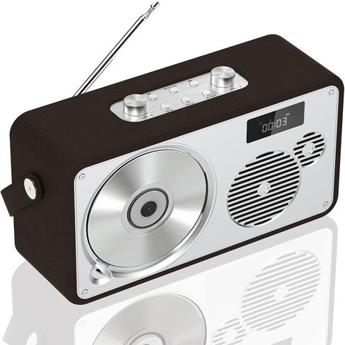 LONPOO Retro Stereo System with CD Player for Home Speaker 30w Bluetooth | AUX-in,USB Playback,Earphones Output DSP-Tech,Classic Wooden Style,Remote Control in Kuwait