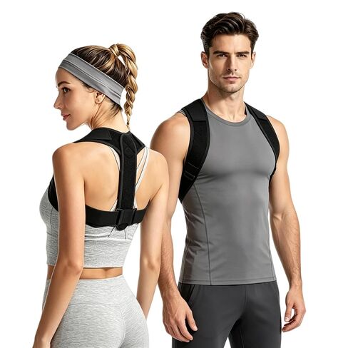 Posture Corrector for Women and Men, Adjustable Upper Back Brace | Breathable Back Support Straightener, Pain Relief from Lumbar, Neck, Shoulder, and Clavicle in Saudi Arabia
