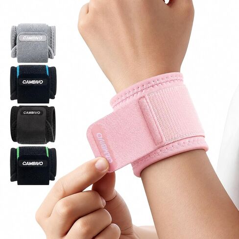 CAMBIVO 2 Pack Wrist Brace for Carpal Tunnel with wraps, Black | Wrist Support, Adjustable Wrist Wraps for Weightlifting, Tendonitis, Pain Relief, Sleeping, Night, Gym, Neoprene, Both Hands in Saudi Arabia