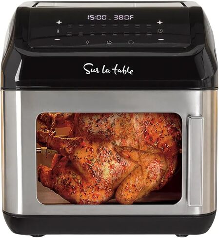 Sur La Table Left Hinge Multi-Function Air Fryer, 13 qt, Black | Roast, Broil, Bake, Dehydrate, Countertop Kitchen Appliance for Large Meals in Saudi Arabia