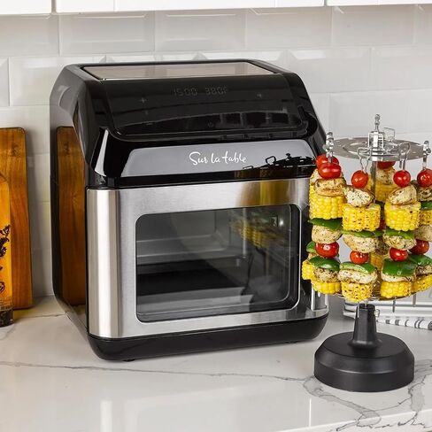 Sur La Table Left Hinge Multi-Function Air Fryer, 13 qt, Black | Roast, Broil, Bake, Dehydrate, Countertop Kitchen Appliance for Large Meals in Saudi Arabia