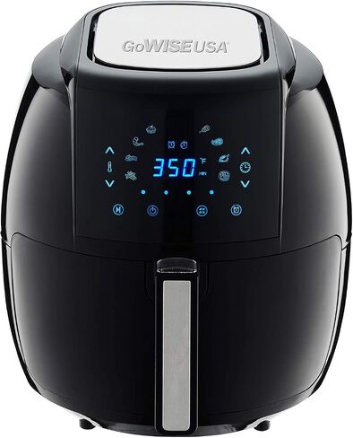 GoWISE USA GW22731 5.8-Quarts 8-in-1 Electric Air Fryer XL + 50 Recipes for your Air Fryer Book (Black) in Saudi Arabia